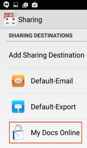 Dictate+Connect Add Sharing Destination